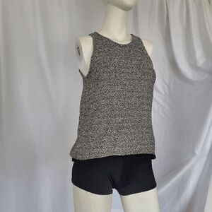 Madewell women's black gray swing fringe sweater tank top knit size XS